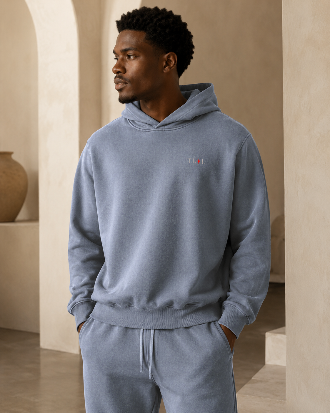 Frayed Enzyme Washed Fleece Hoodie