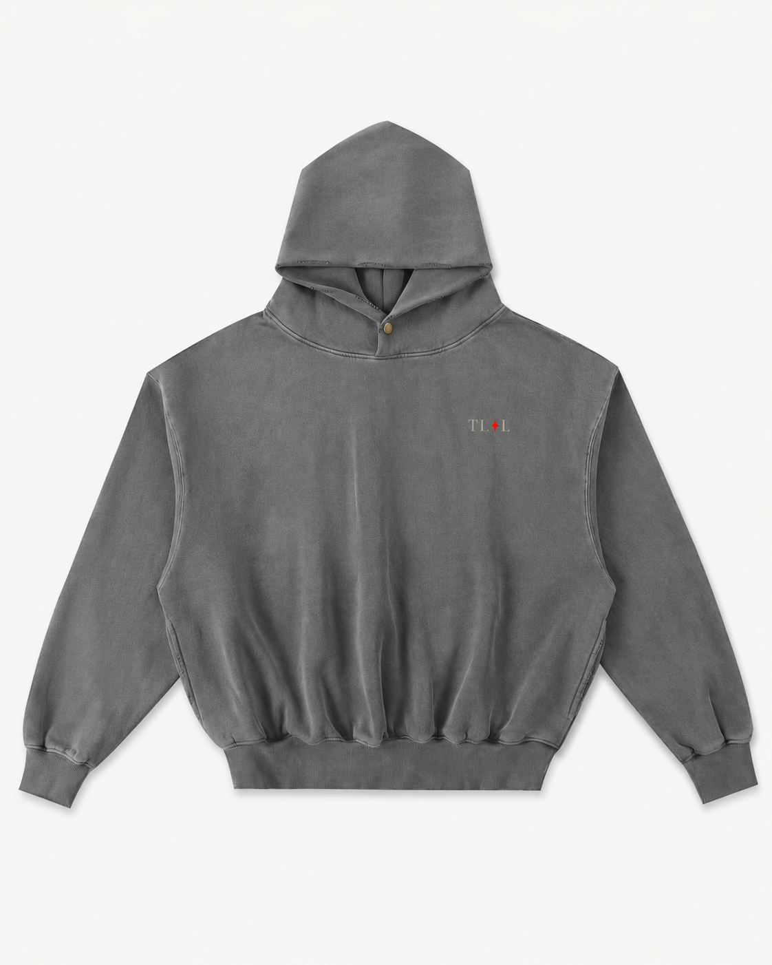 Frayed Enzyme Washed Fleece Hoodie