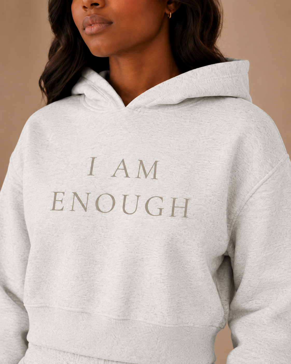 TLOL I Am Enough Cropped Essential Hoodie