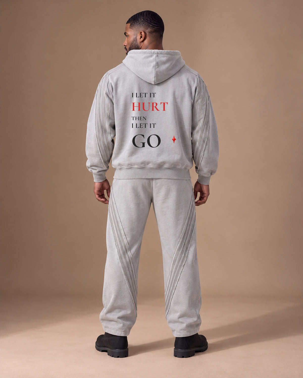 TLOL Release Light Gray zip hoodie matching outfit, back view. Hoodie and pants sold separately.