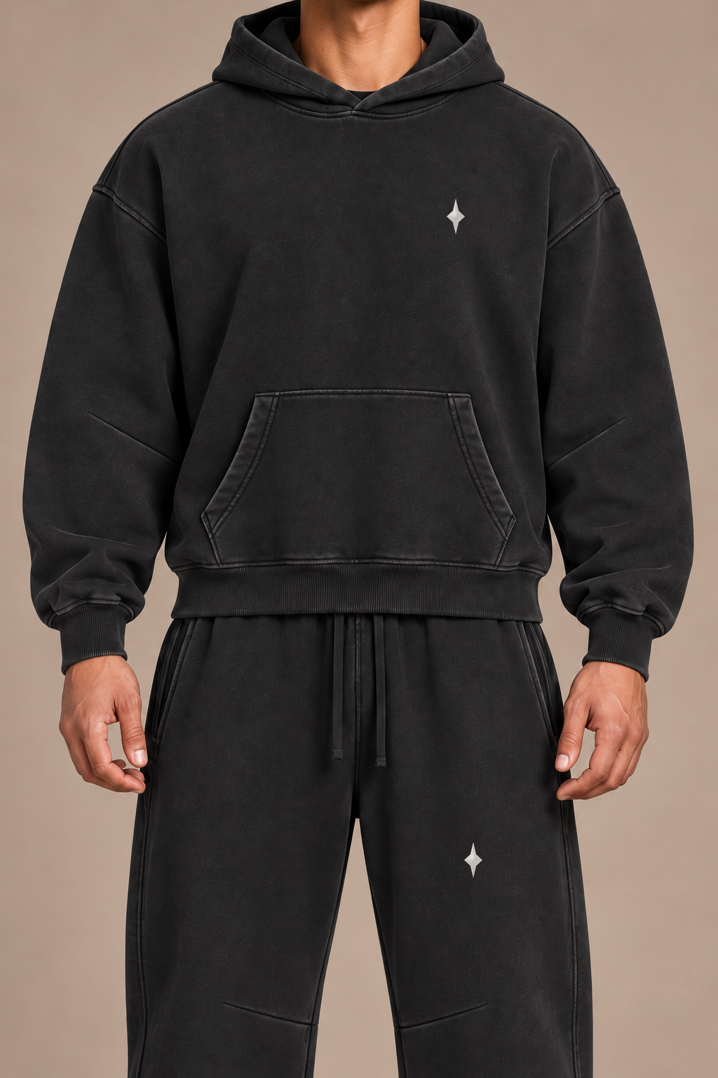 Black Shared Orbit — body detail on-body styling; hoodie and pants sold separately