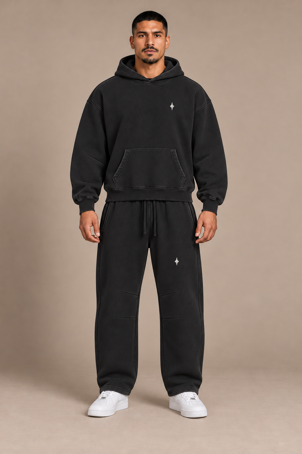 Black Shared Orbit — front on-body styling; hoodie and pants sold separately