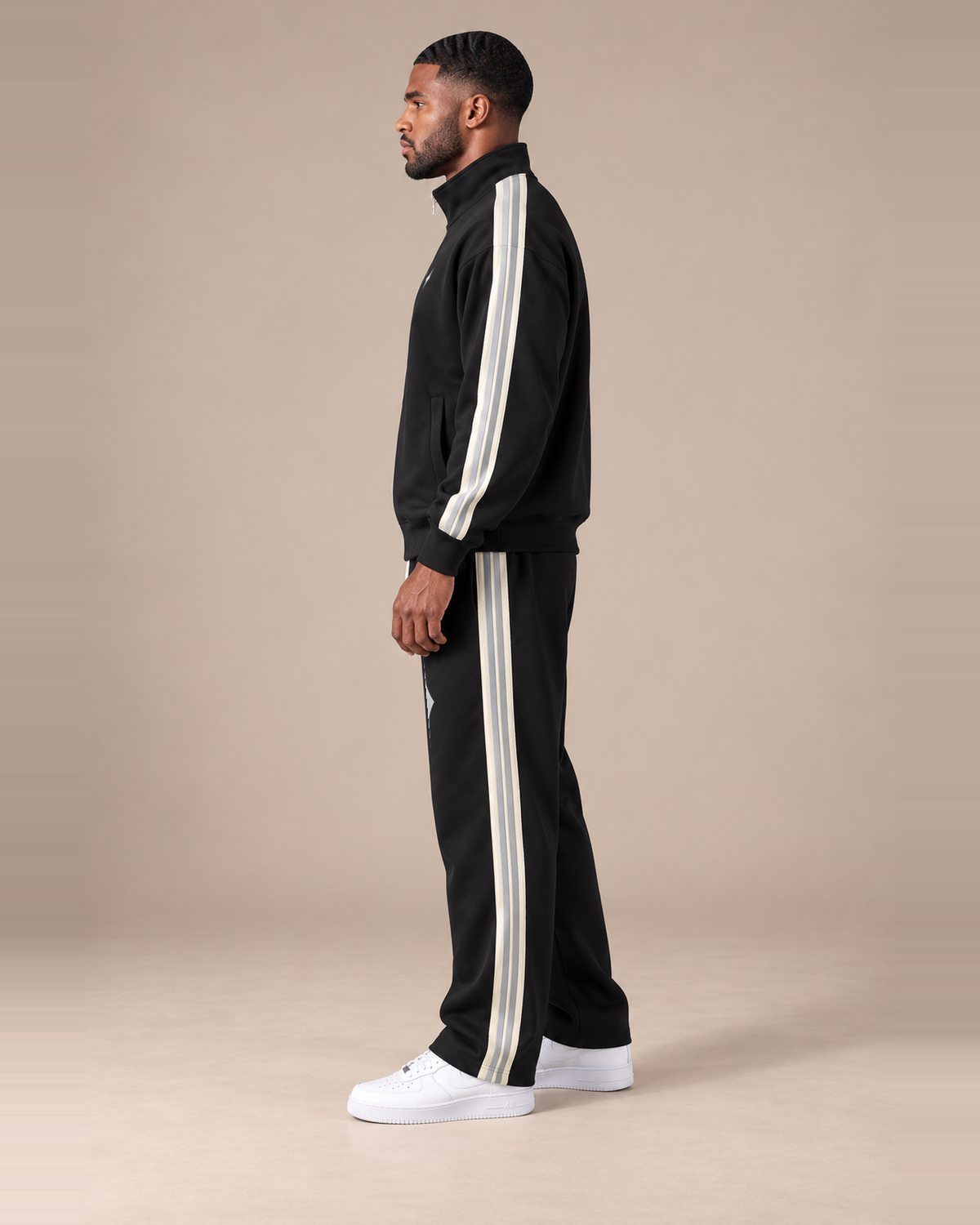 TLOL Contrast Stripe matching set, Black, left view