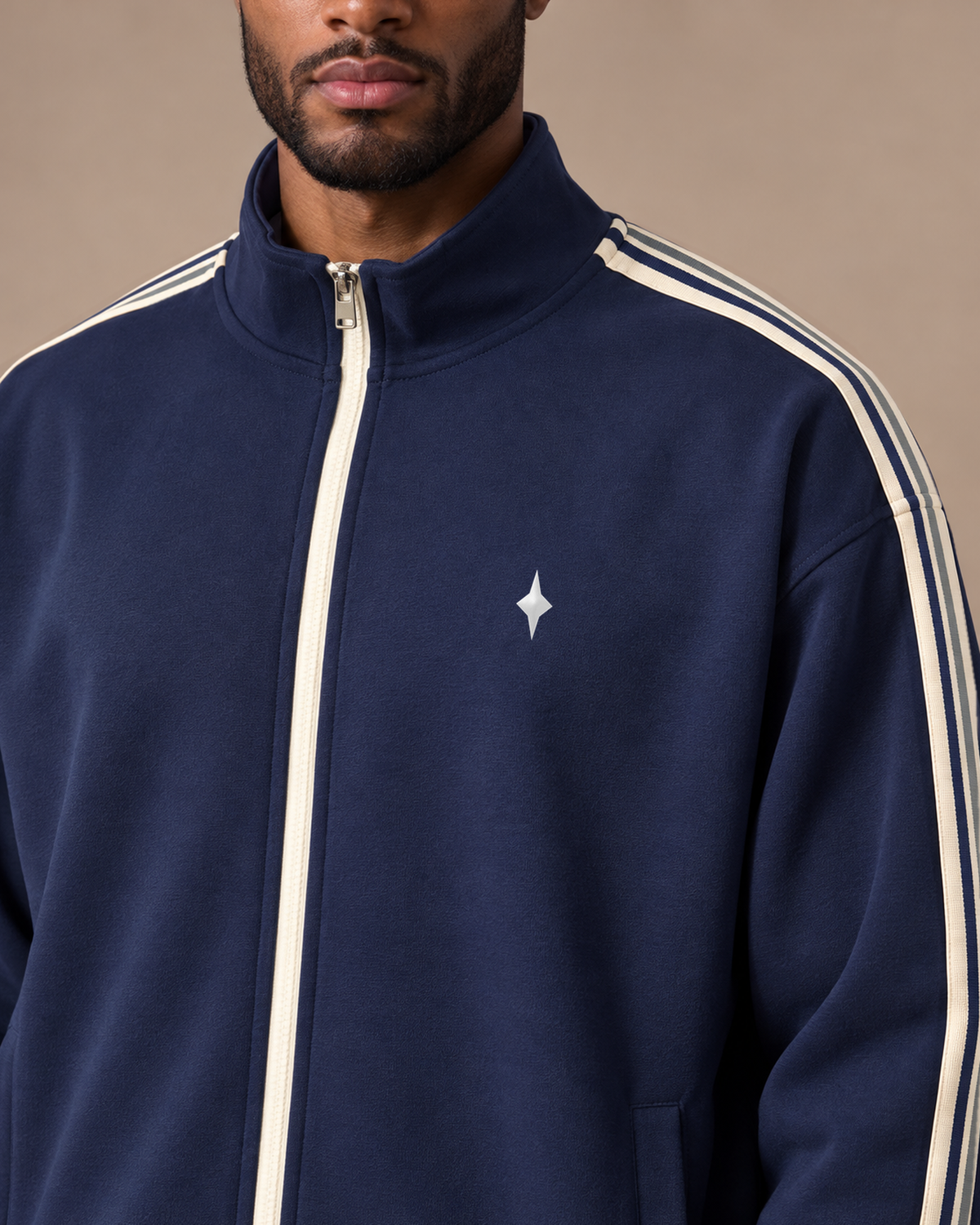 TLOL Contrast Stripe matching set, Royal Blue, jacket detail view
