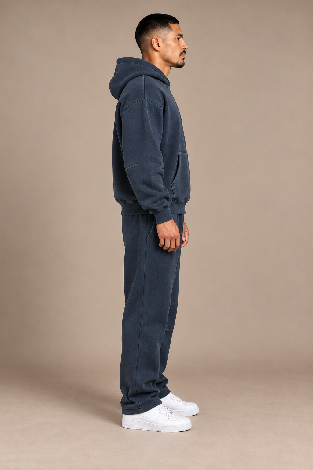 Navy Blue Shared Orbit — true left on-body styling; hoodie and pants sold separately