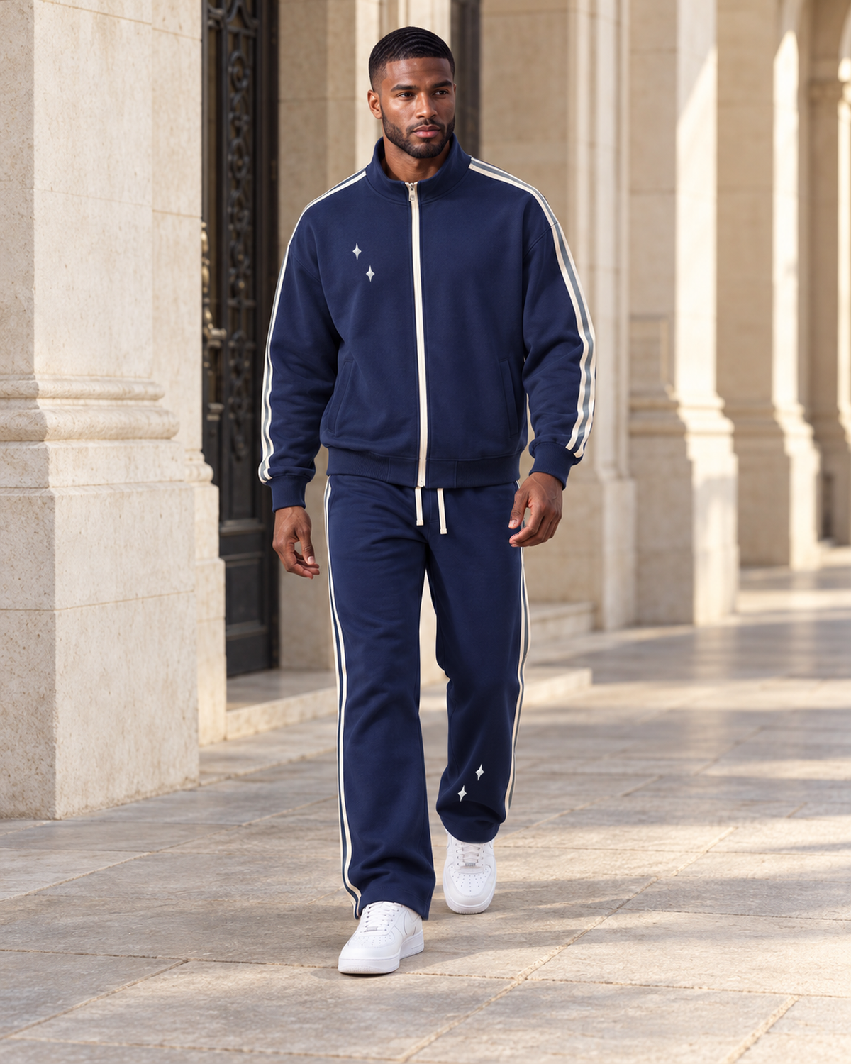 TLOL Design 3 contrast set, royalblue, lifestyle view