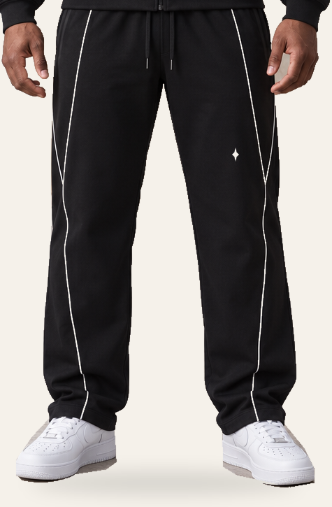 TLOL REFLECTION Black pants, detail on light beige. Jacket and pants sold separately.
