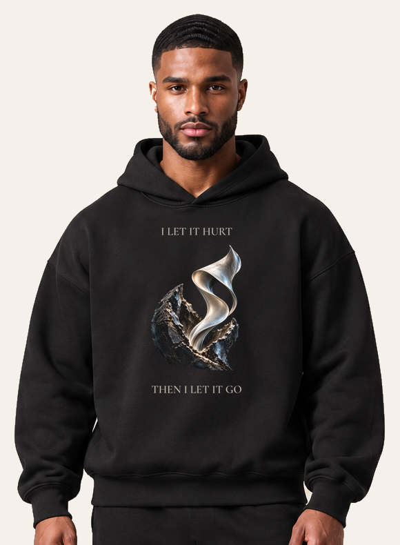 TLOL RELEASE Black Beauty hoodie, waist to full head on light beige. Hoodie and pants sold separately.