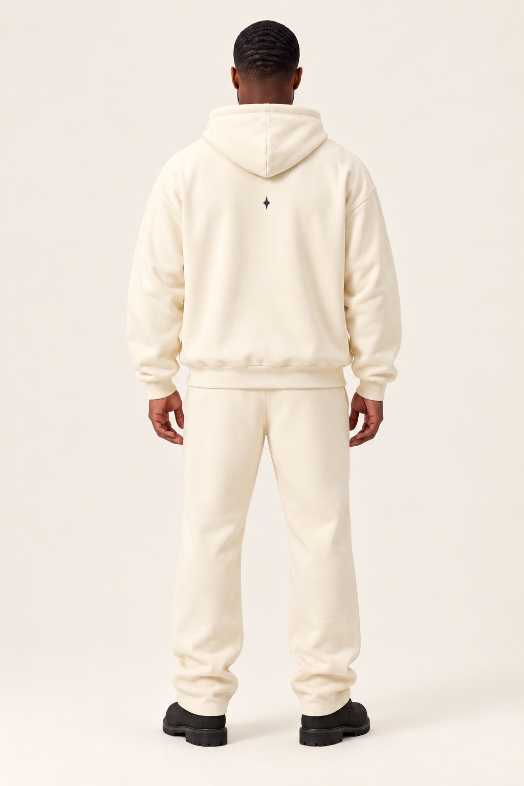 TLOL RELEASE Bone hoodie, on body / back on light beige. Hoodie and pants sold separately.