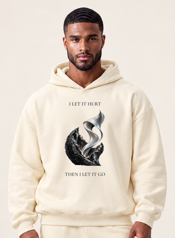 TLOL RELEASE Bone hoodie, waist to full head on light beige. Hoodie and pants sold separately.