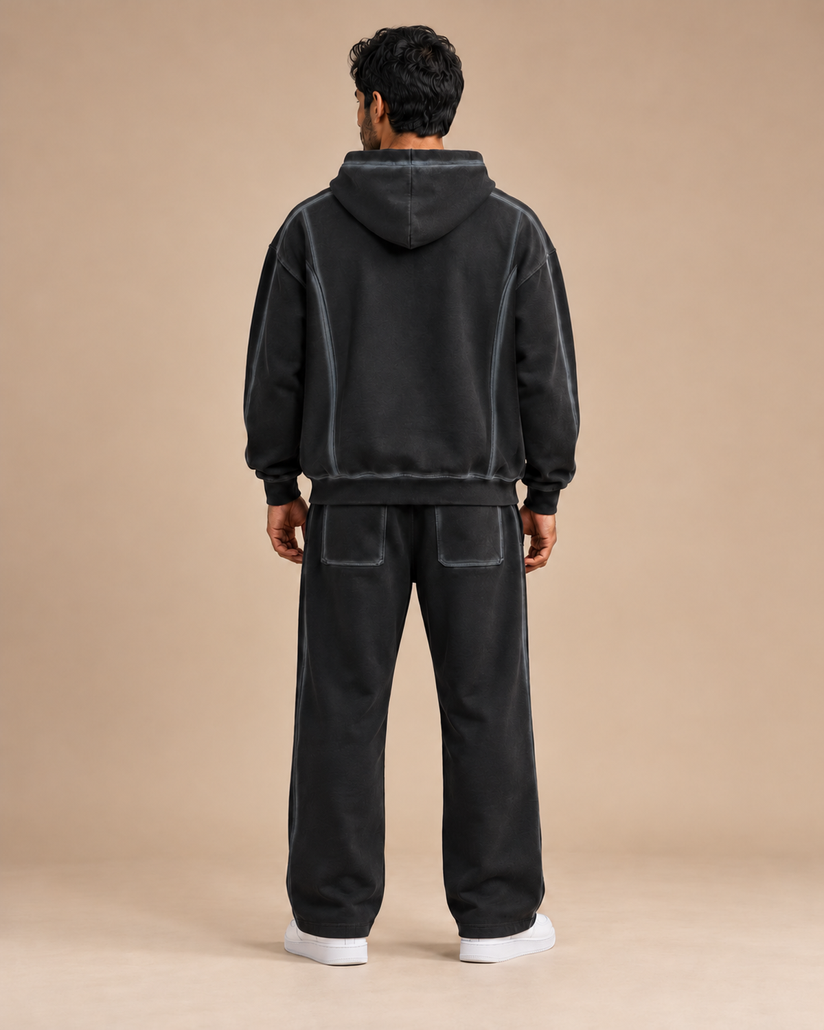 TLOL Sunfaded Edge Washed Black matching set, blank back view