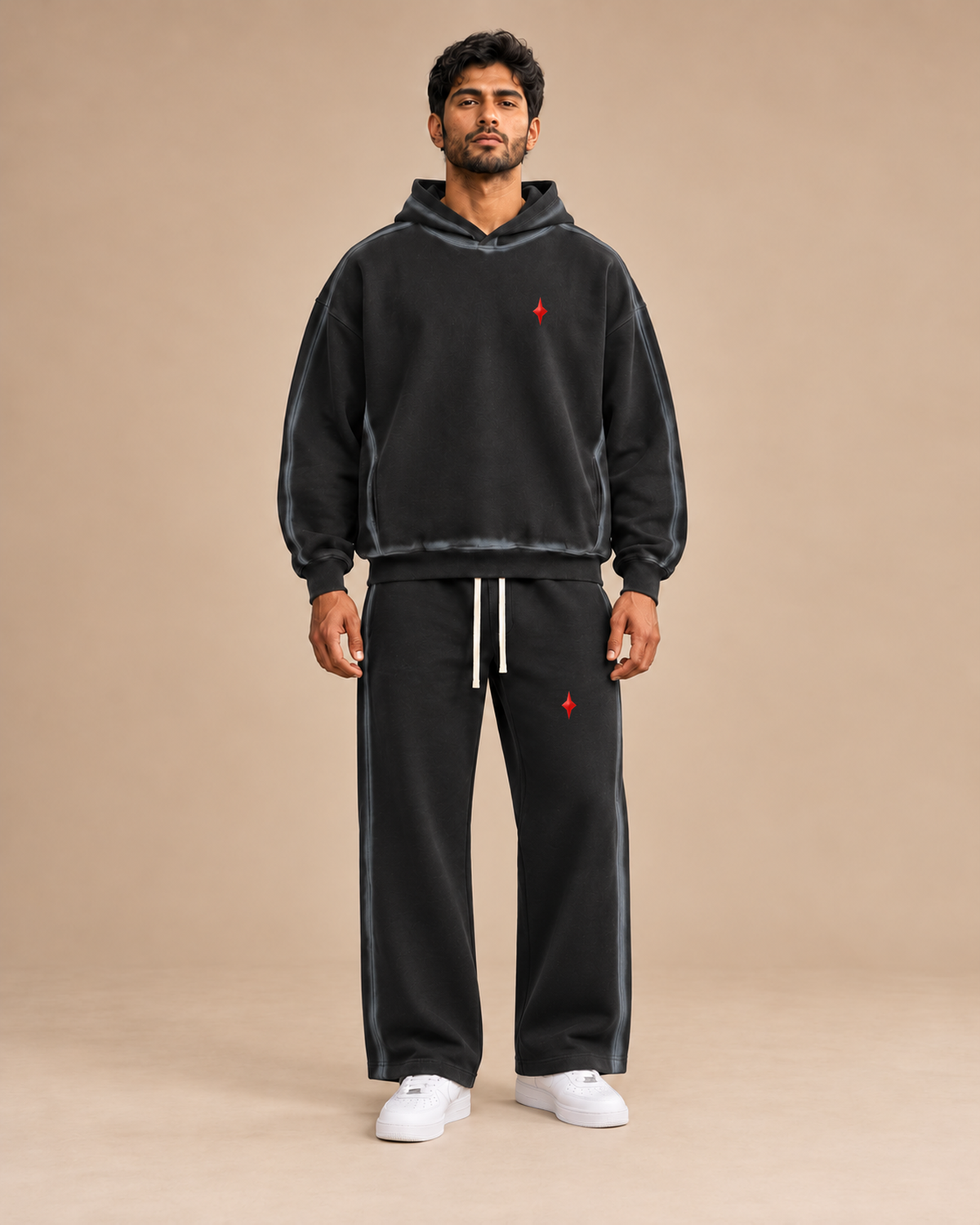 TLOL Sunfaded Edge matching set in Washed Black, front view