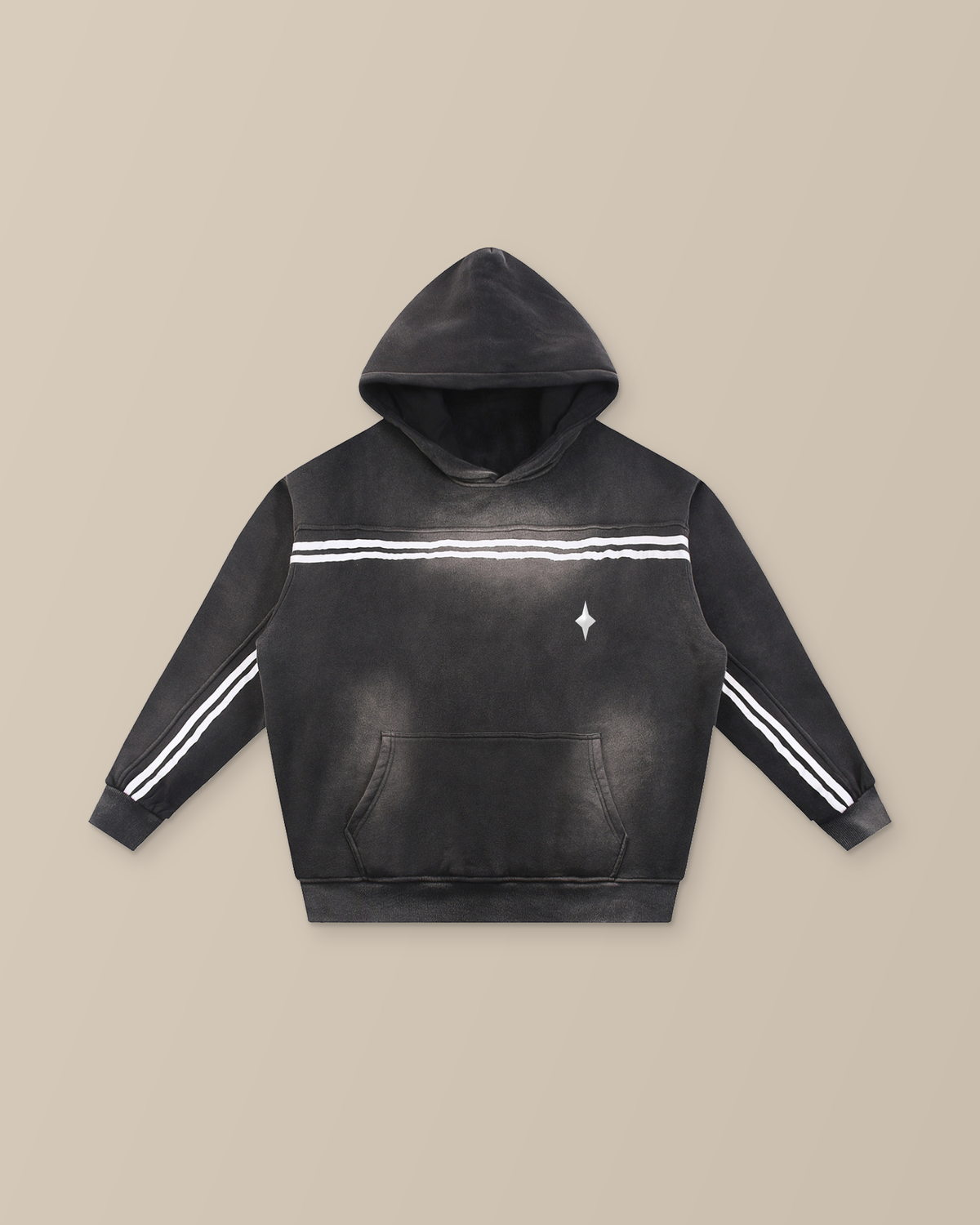Black TLOL Threshold hoodie, product-only front view