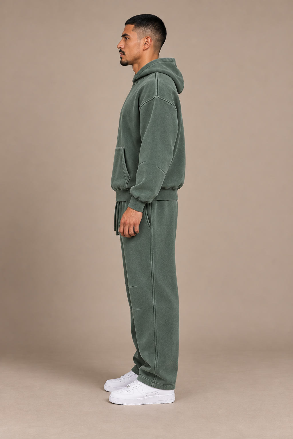 Washed Green Shared Orbit — true right on-body styling; hoodie and pants sold separately