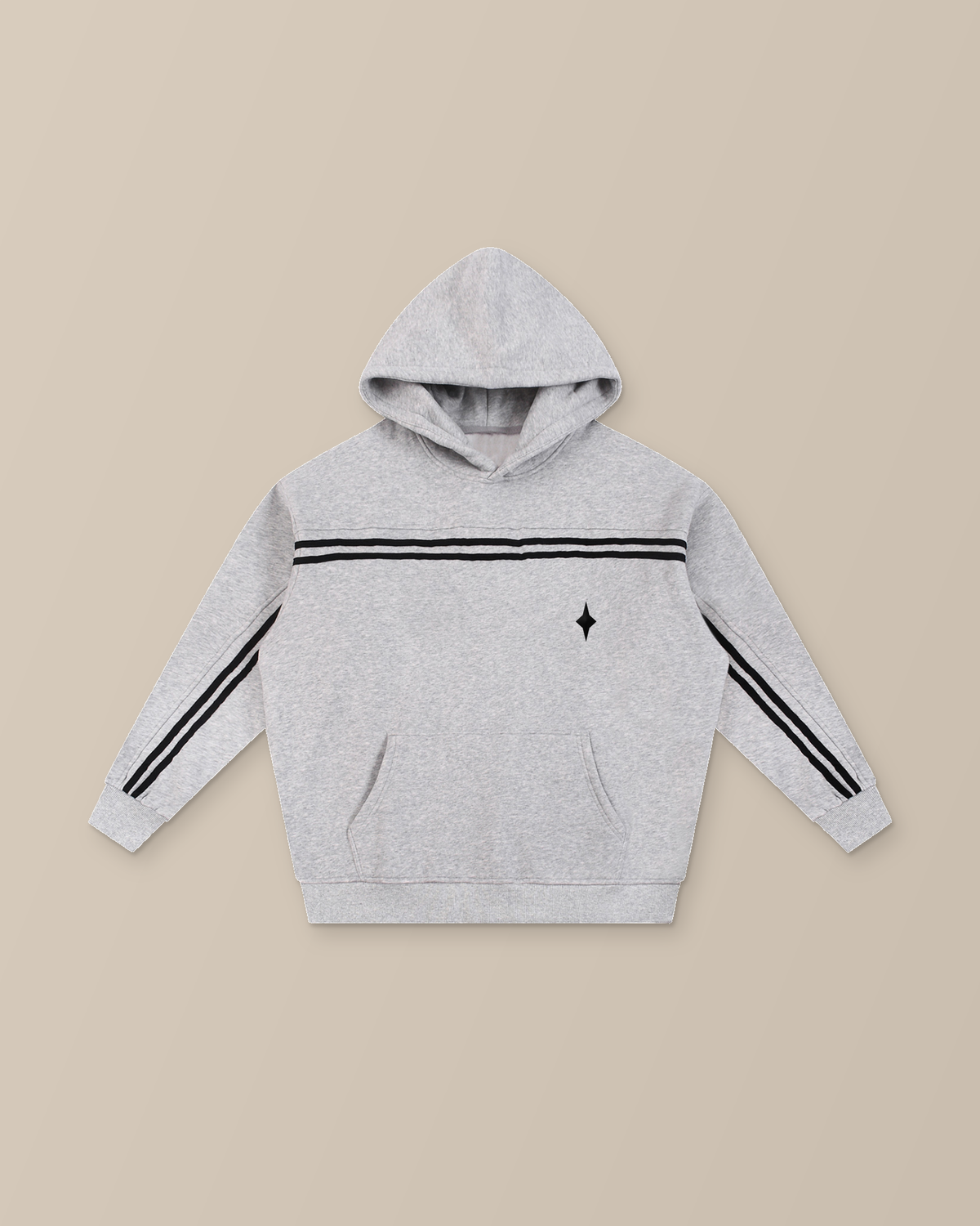 TLOL threshold flower gray hoodie front product-only studio view