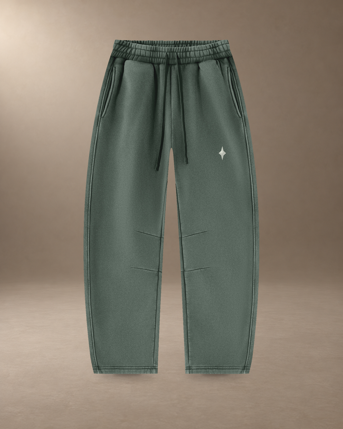 washed green pants front — pants only
