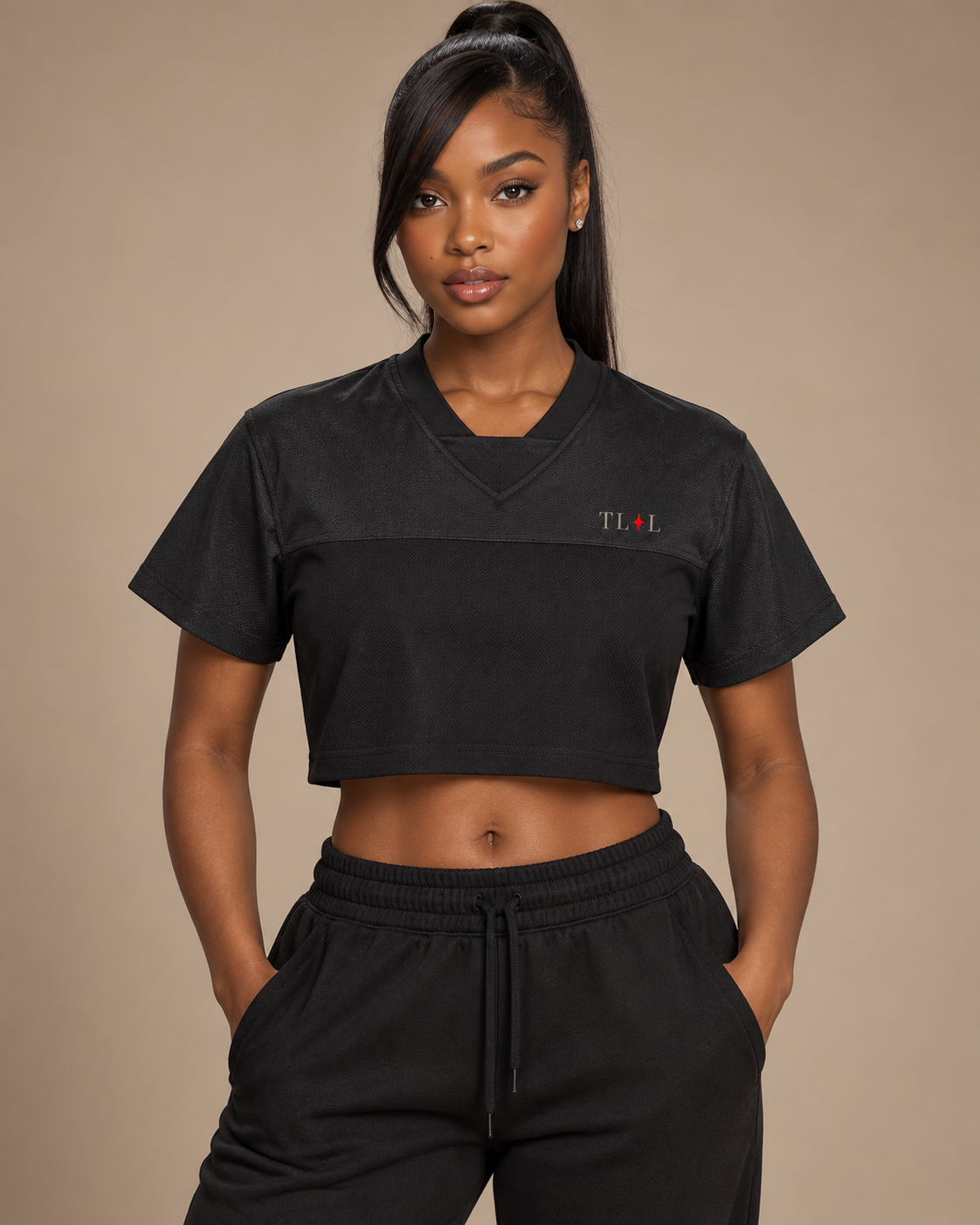 TLOL Cropped V-Neck Jersey