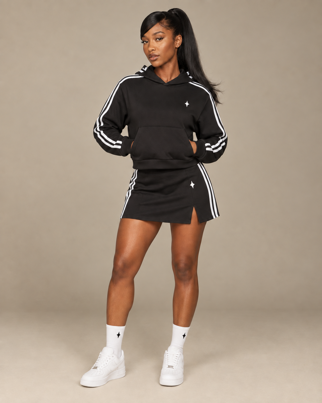 TLOL Contrast Stripe Slit Skirt