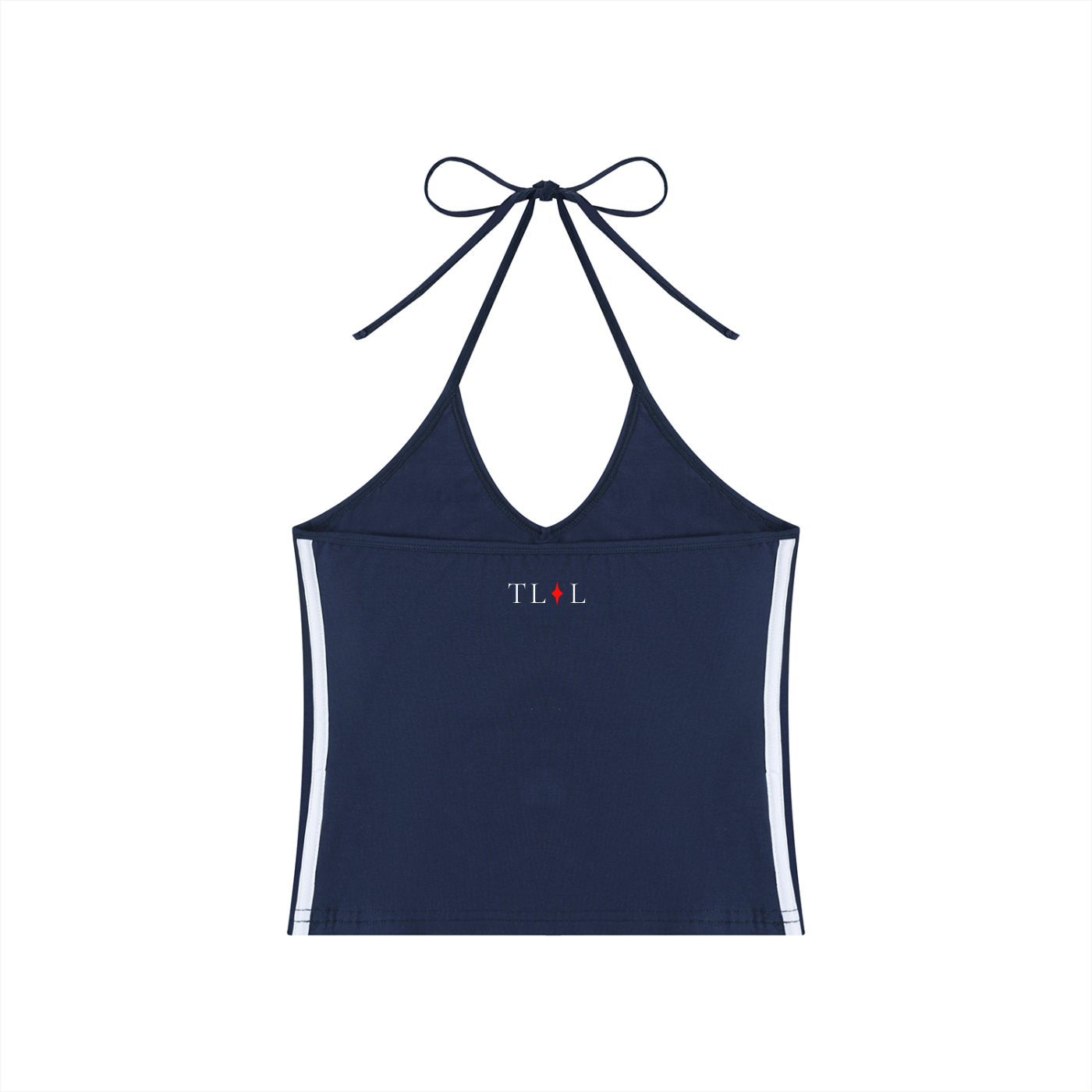 Women's Color Block Halter Crop Tank Top