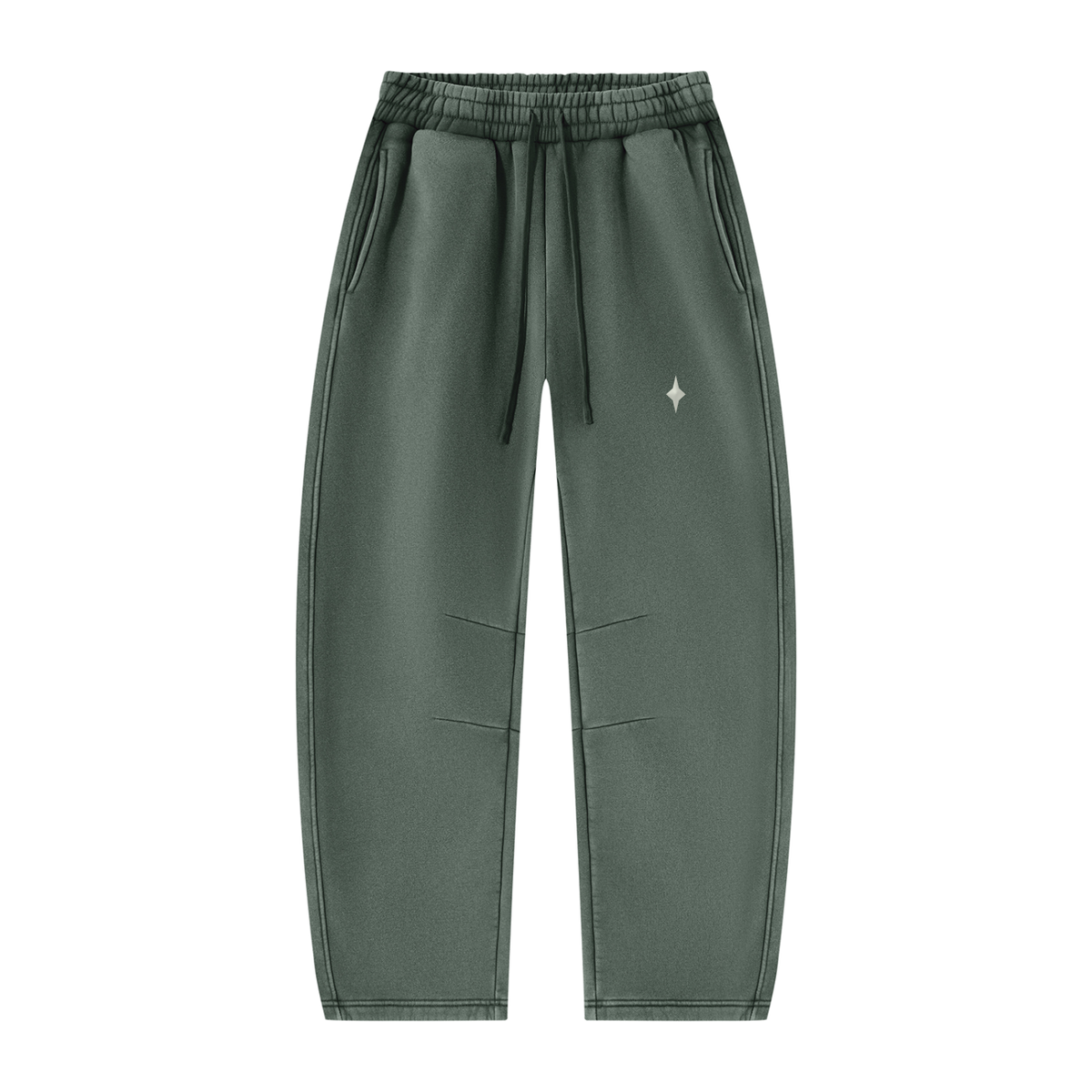 SHARED ORBIT BARREL-LEG FLEECE PANTS