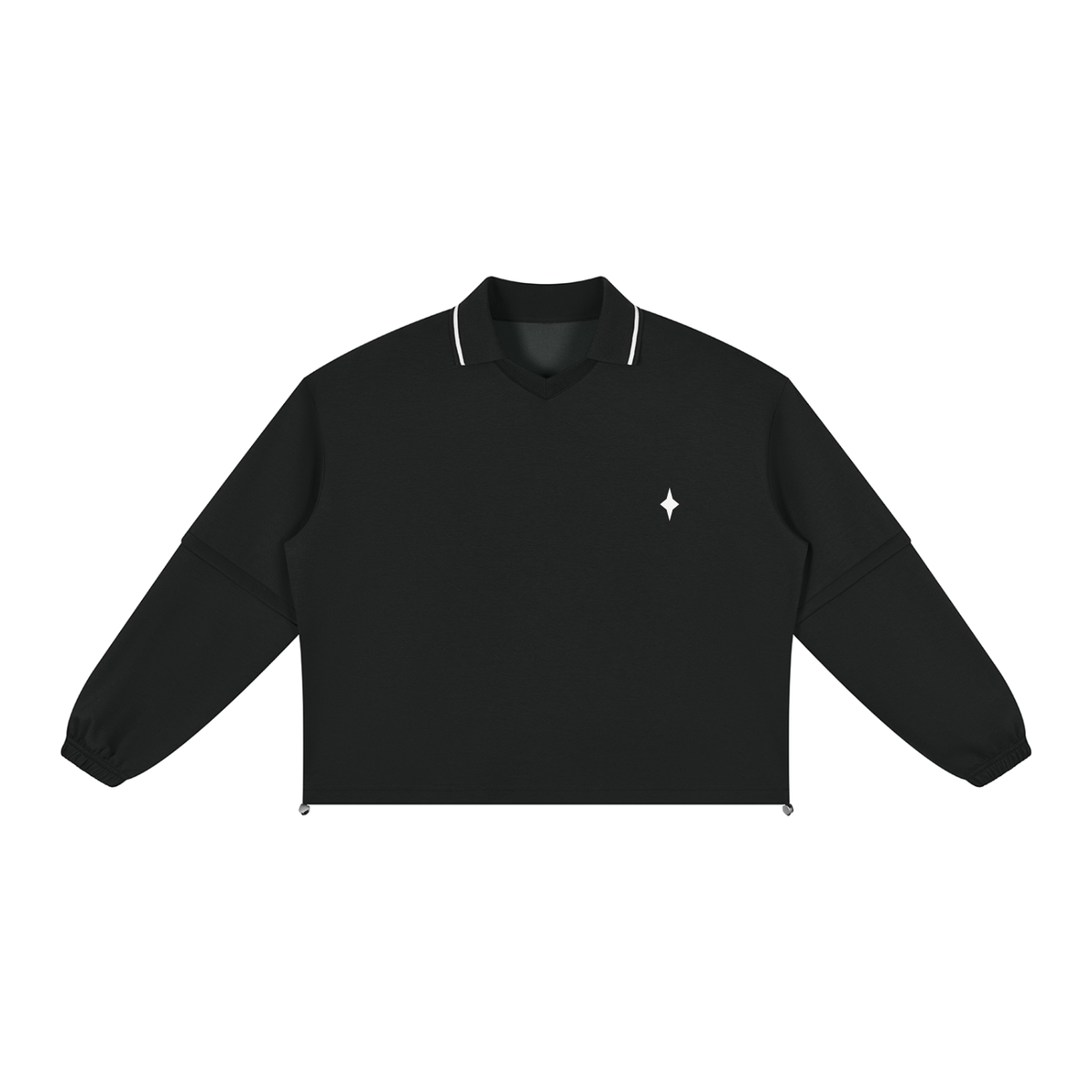 Unisex Boxy Collared Detachable Sweatshirt