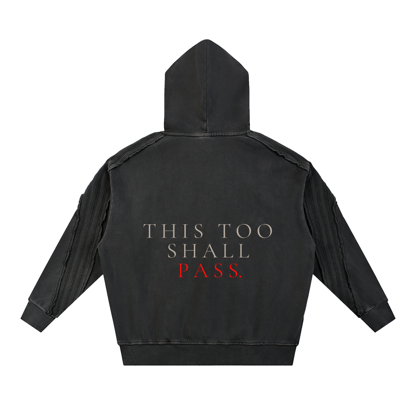 Snow Washed Tape Raw Edge Hoodie