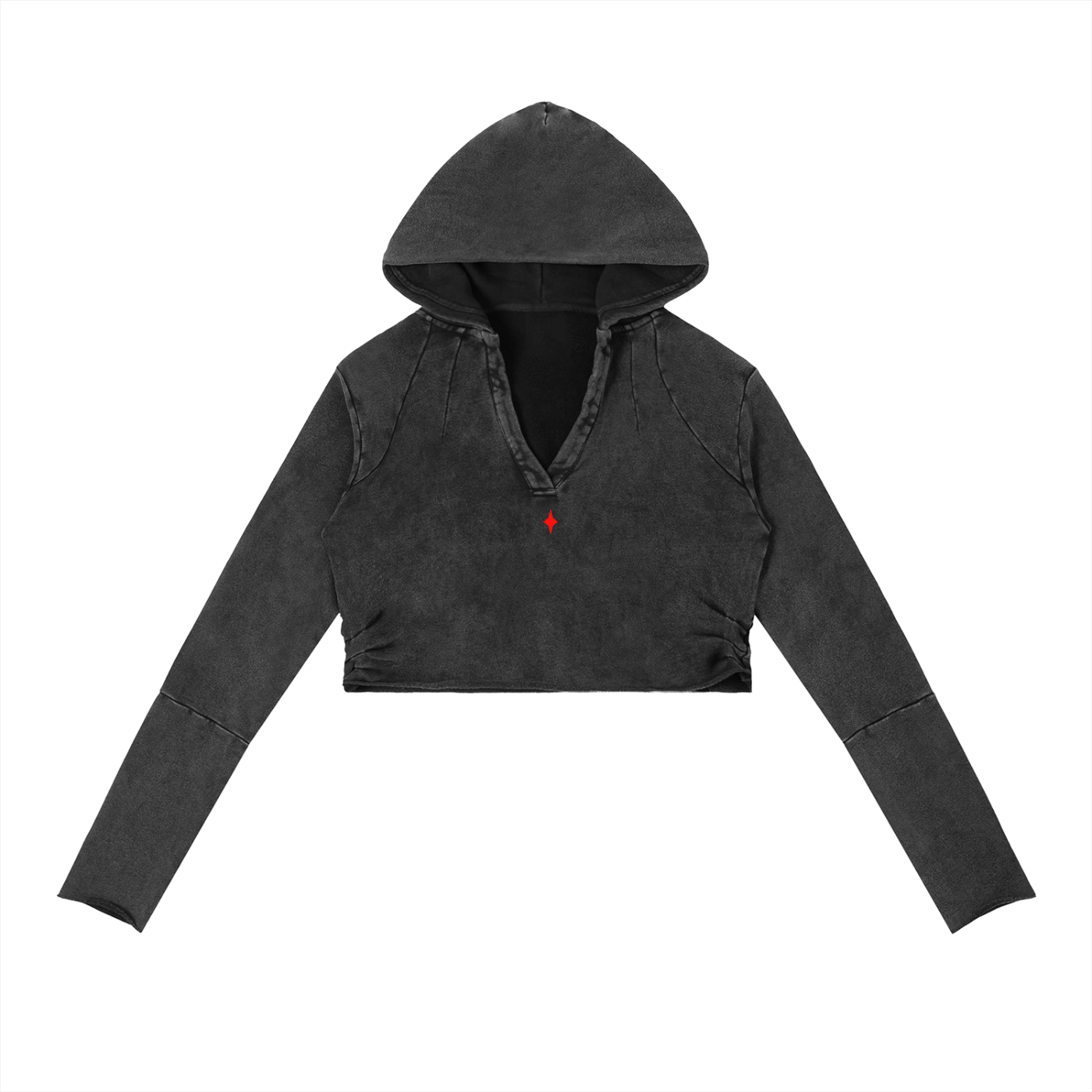 Vintage Washed Raw Edge Hoodie