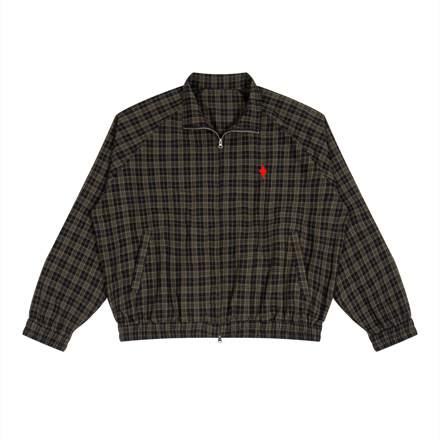 Unisex Plaid Full-Zip Track Jacket