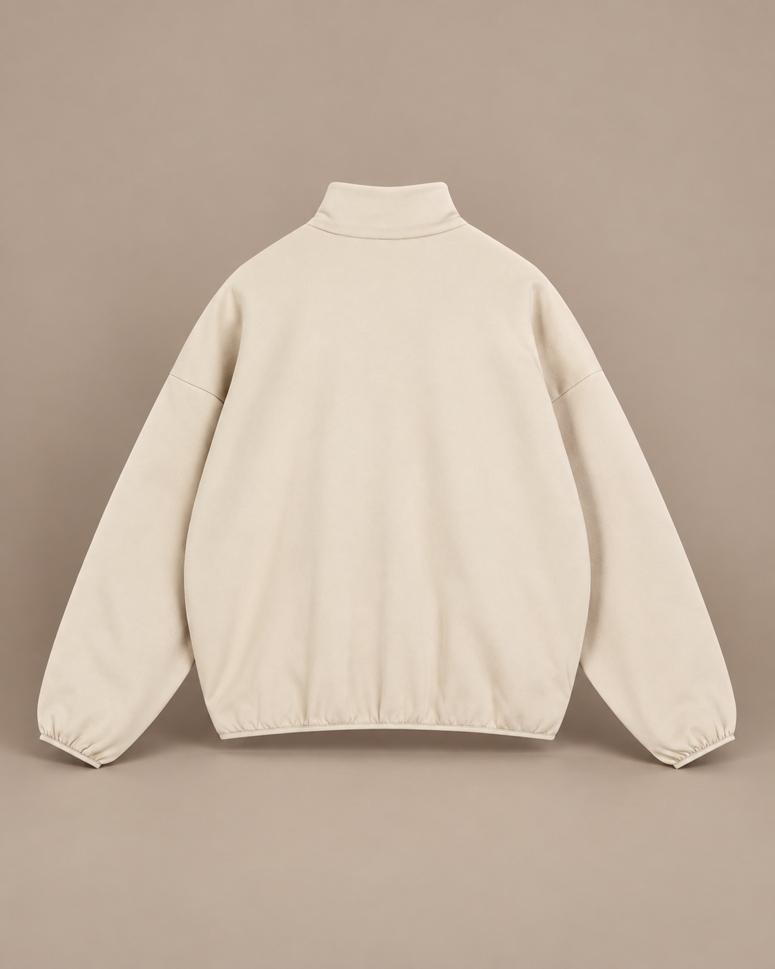 TLOL heavyweight stand-collar jacket in Mild Apricot, product back #Color_mild apricot