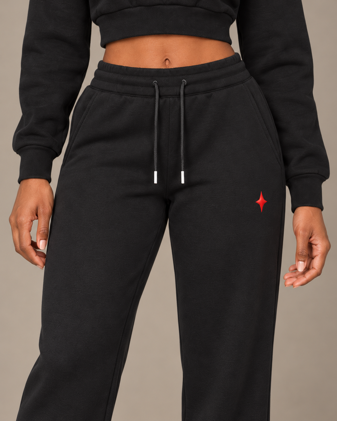 TLOL I AM ENOUGH Weighted Pillar straight-leg sweatpants in Black, detail view