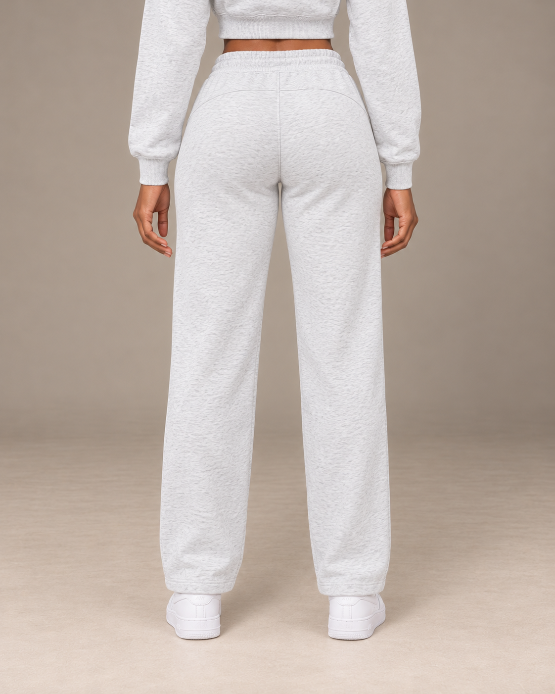 TLOL I AM ENOUGH Weighted Pillar straight-leg sweatpants in Flower Gray, back view