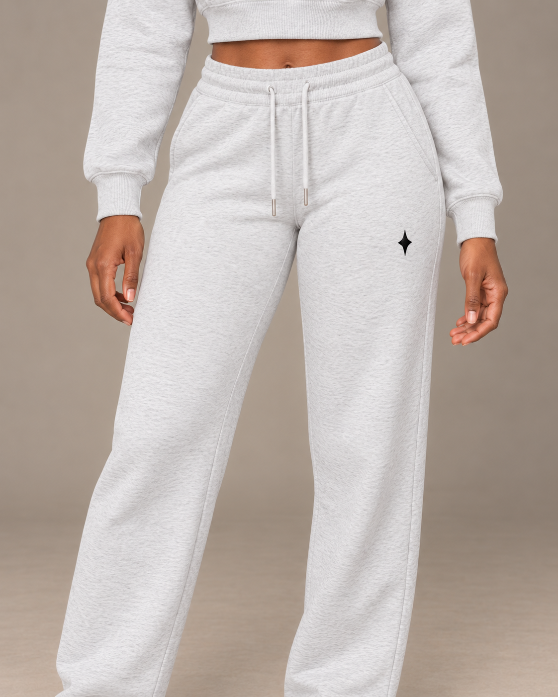 TLOL I AM ENOUGH Weighted Pillar straight-leg sweatpants in Flower Gray, detail view